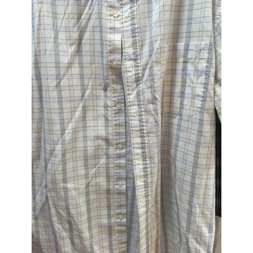 Basic Editions XL men button front plaid 4 shirts black blue orange short sleeve - Picture 4 of 15